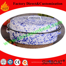 Hand-Painted Customized Color 45*34*18cm Dimension Cookware Enamel Roaster Pan